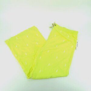 Theo & Spence Neon Yellow Lounge Pants 3X Lightning Print NWT $68